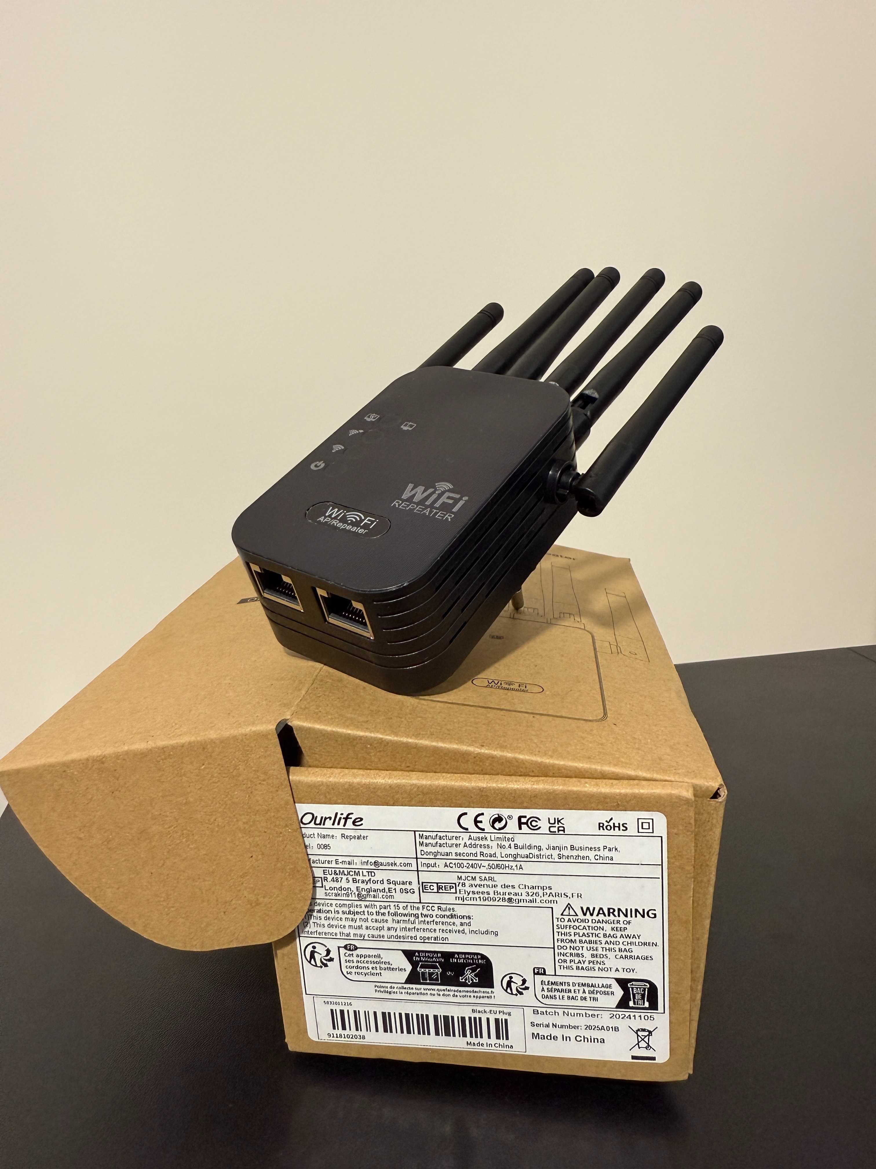 Мощен WiFi Усилвател 1200Mbps с 6 Антени – 2.4/5GHz,