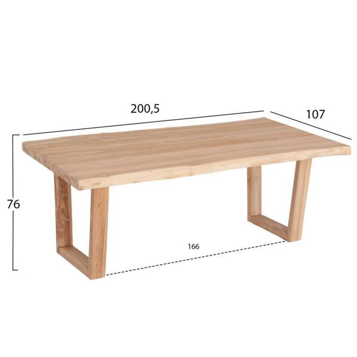 Маса, Leopold, Натурален, Дърво, 200.5х107х76см.