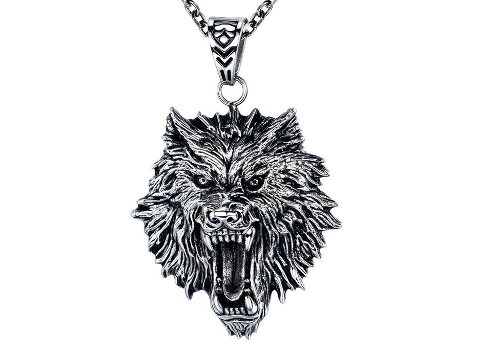 Lant cu pandantiv din otel inoxidabil: Dragon, Leu, Lup, Bufnita.