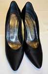 Pantofi Yves Saint Laurent Femei Negru Satin 38 Made in Italy