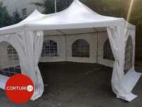 Pagoda-Cort turcesc 8,9x6,5m, 350 g/m² PVC, alb, CORTURI.24.RO