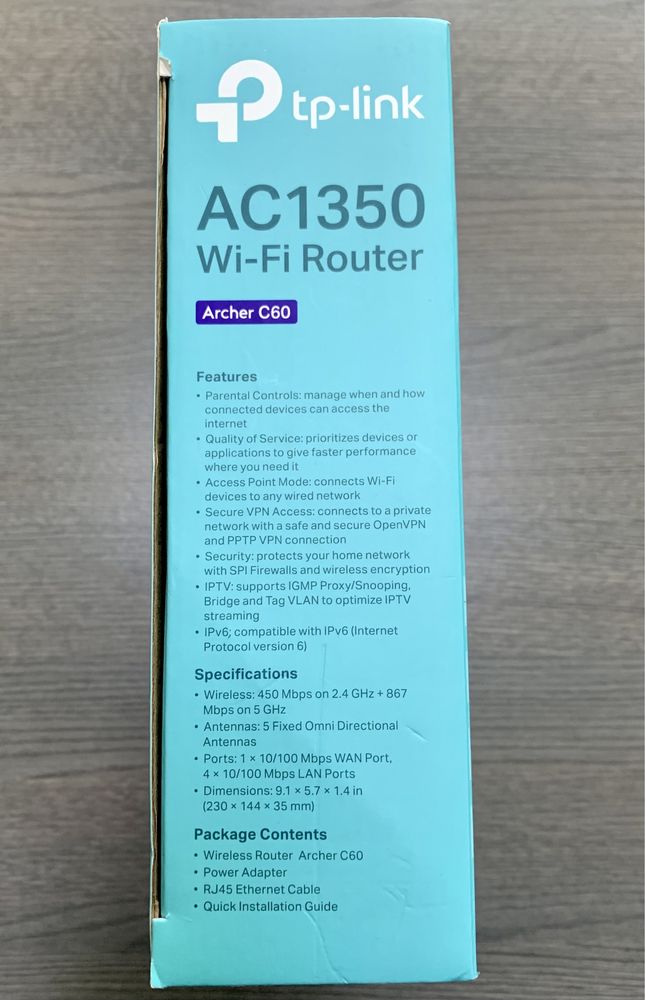 Archer C60 - AC1350 безжичен двулентов рутер