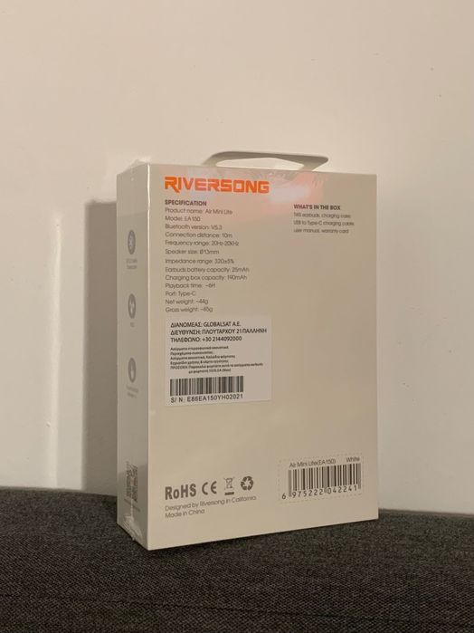 Casti In-Ear Riversong Air Mini Light, Bluetooth, Alb