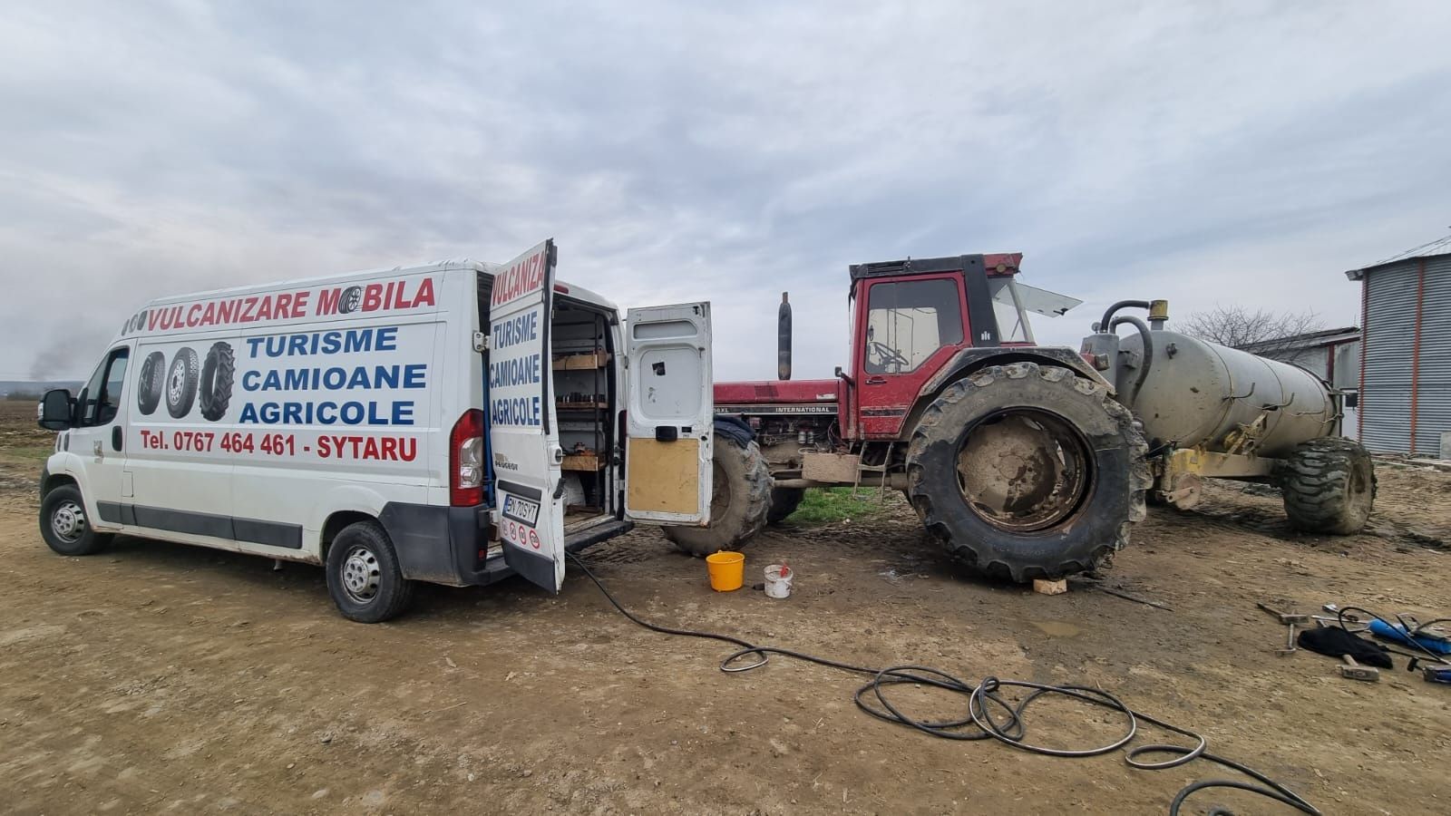 Vulcanizare mobilă în Bistrița Năsăud.