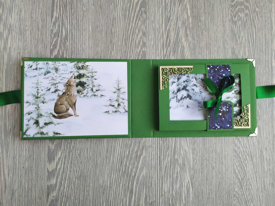 Мини скрапбук албум с коледни мотиви, ръчна изработка /57.5-6