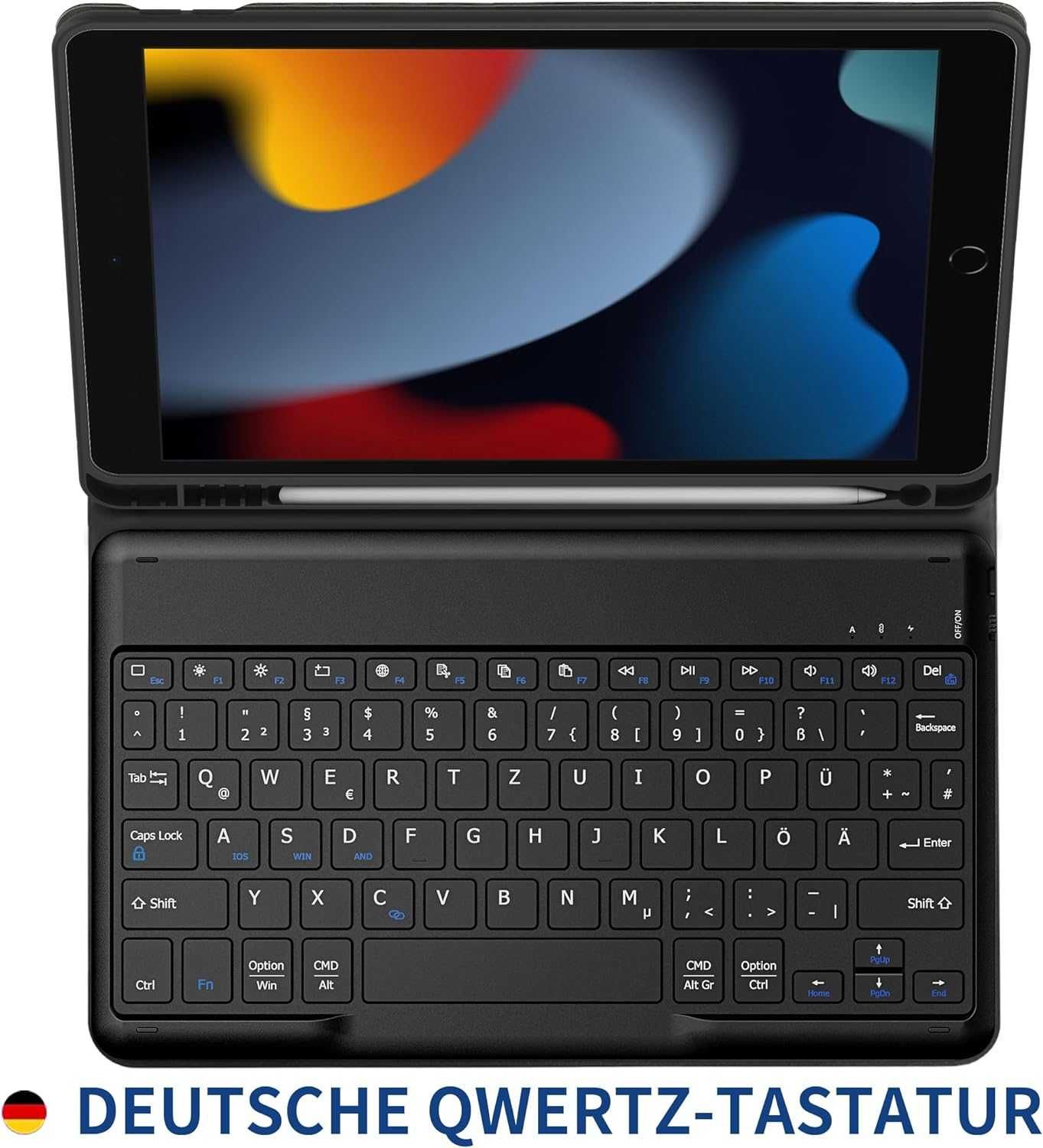 Husă tastatură EasyAcc iPad 10.2 a 9-8-7-a generație,QWERTZ