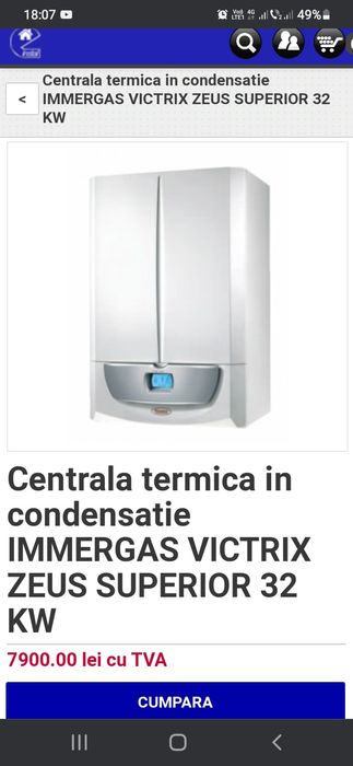 Centrala termica  condensare  Immergas Vitrix Zeus Superior  32kw