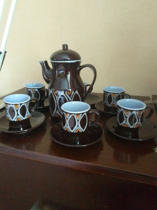 Новый керамический кофейный сервиз ,кесе, чаша.