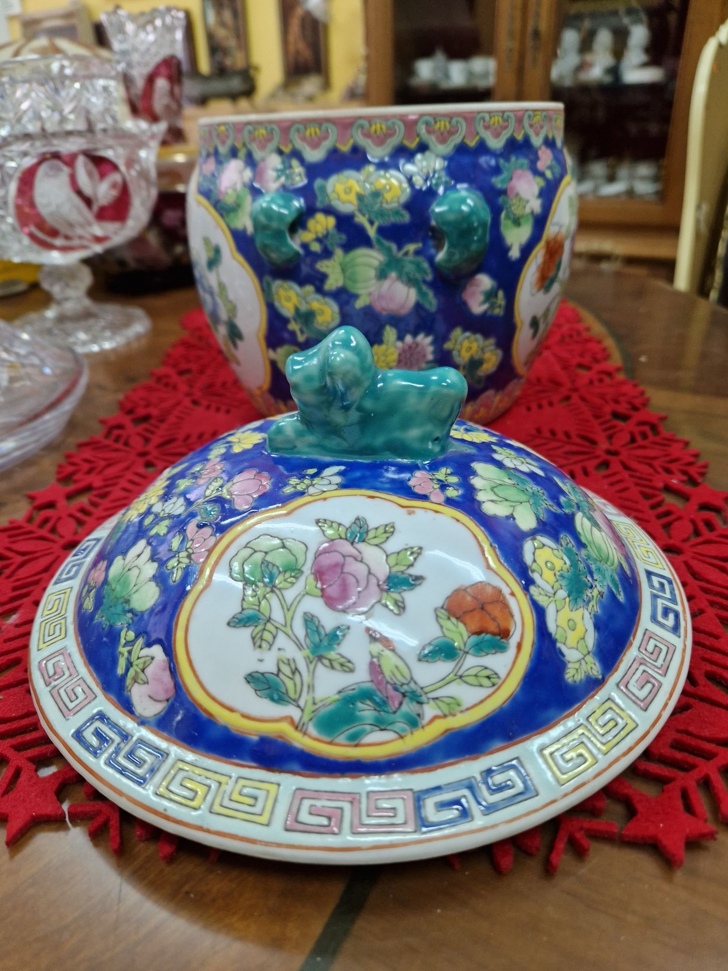 Уникална антикварна китайска порцеланова купа- PERANAKAN