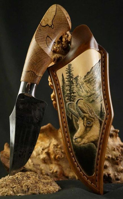 Cutit custom made Cutit de Vinatoare de Jan Hafinec din Damasc