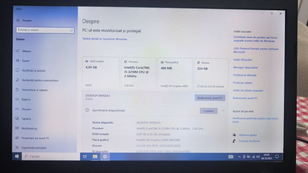 Laptop asus pro p55va Intel i5 ssd Intel 240 GB