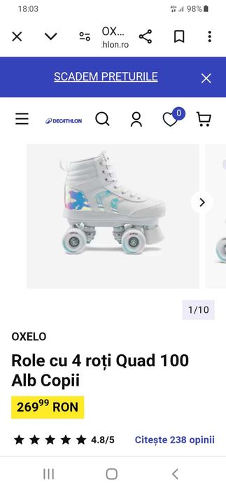 Vand role fetite Oxelo, marimea 33, foarte putin folosite.