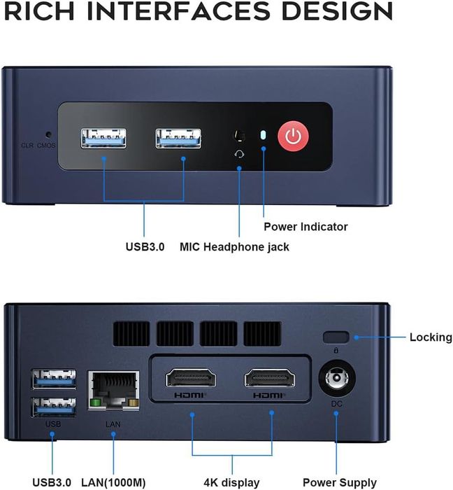 Mini PC Beelink Mini S,Intel N5095,8/256 GB SSD,Windows 11 Pro,sigilat