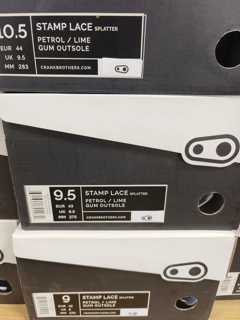 Шпайкове Crankbrothers Stamp Lace White,Petrol/Lime,Grey/Blue 42,43,44