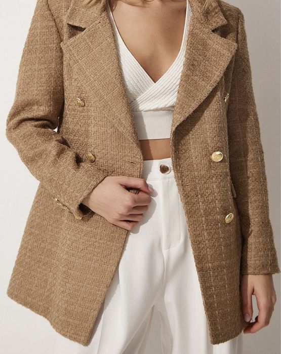 Sacou lung din stofă