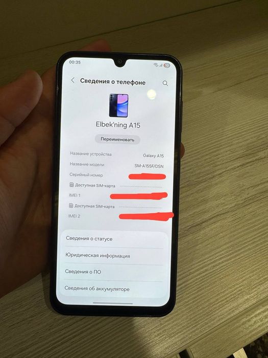 Samsung A15 5G holati yangiday qirilgan joylari yoq
