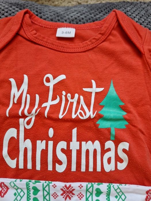 Коледни дрехи бебе 3м/62см Christmas + подарък дрехи момче
