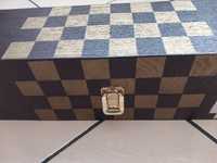 Сет от дървена кутия за шах с вино и тирбушон ,сет за охлаждане на нап