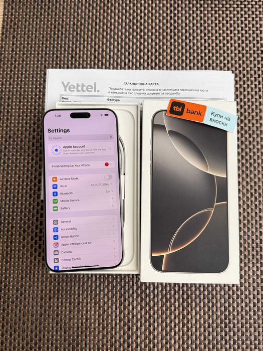 НОВ! Гаранция! iPhone 16 PRO MAX Лизинг от 78лв/м 256 Natural titanium