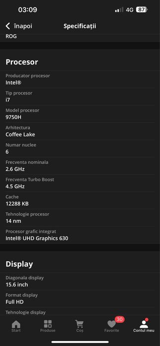 Asus rog strix G531GU i7 9 th GTX1660 Ti 6gb