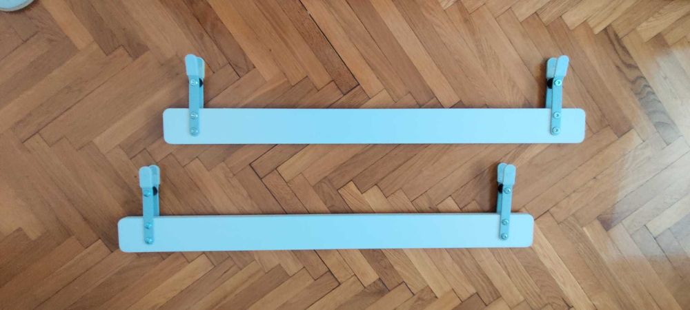 Pat IKEA, 90x200 cm, cu saltea, 2 cutii depozitare si 2 bare protectie