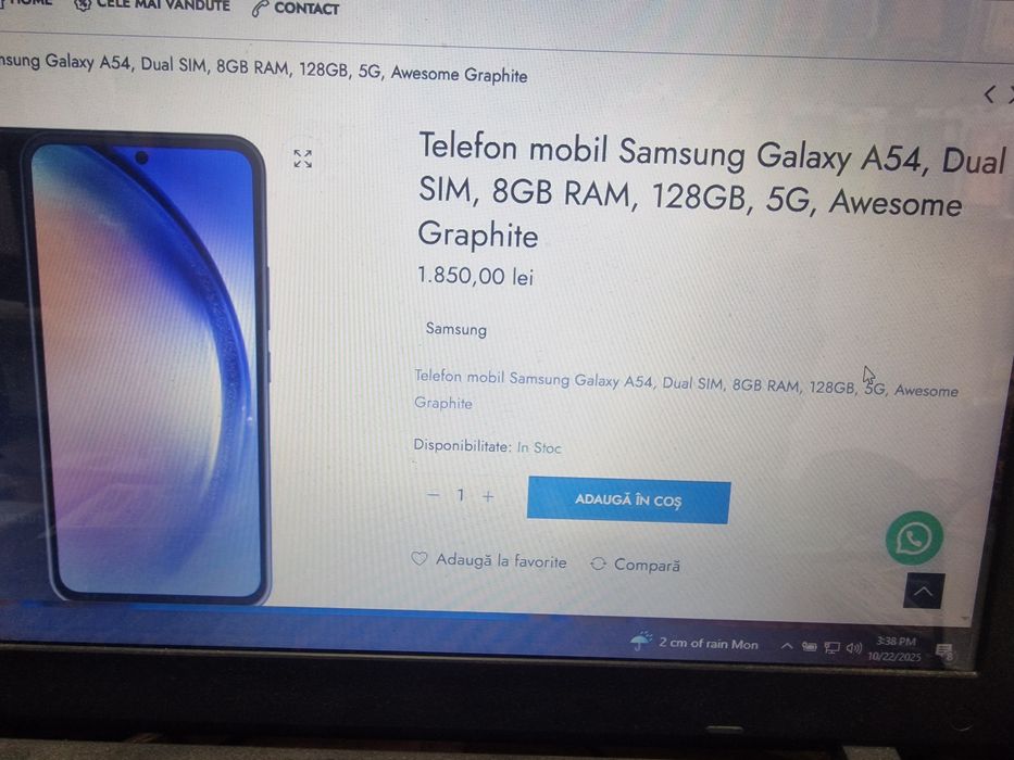 Samsung A54  256Gb 1300 lei Fix