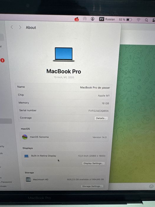 Macbook m1 pro 16gb 1 tb 2020