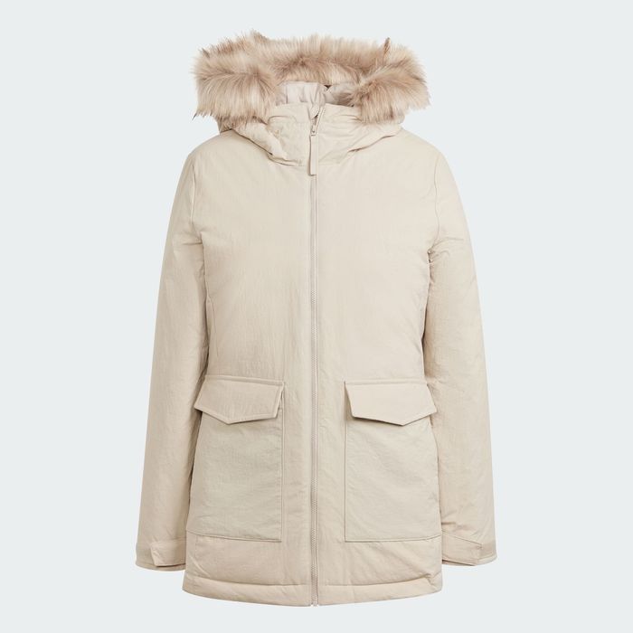 Geaca Adidas Hooded Fur Parka Noua Originala (S; M)