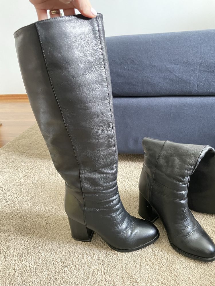 Cizme lungi Jil Sander navy, 35.5, imblanite