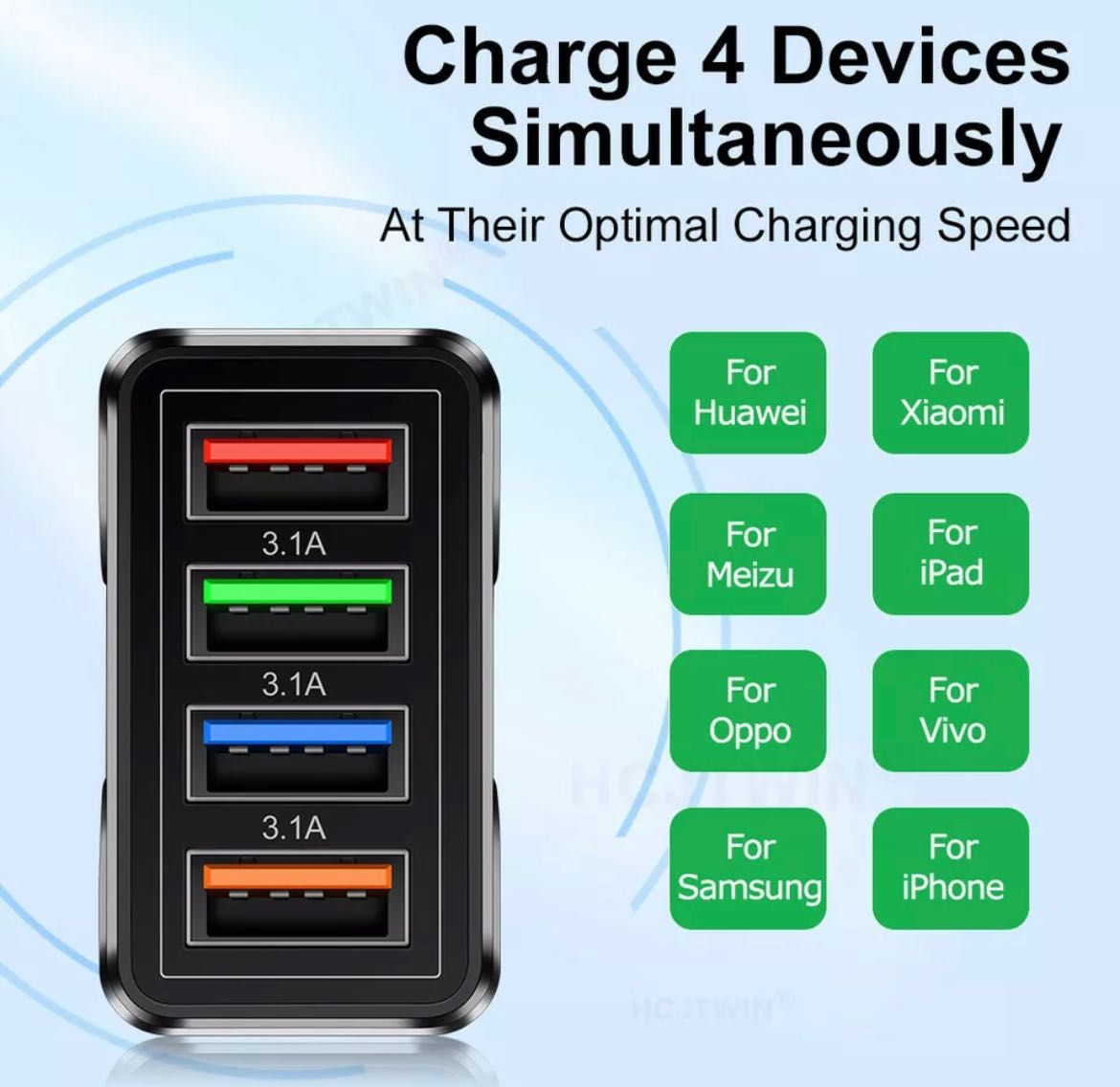 Incarcator 4 USB 3.1 Fast Charge iPhone / Samsung NOU