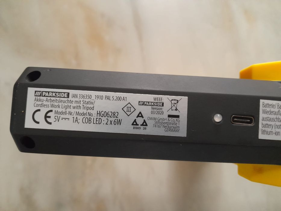 Lampa de lucru parkside