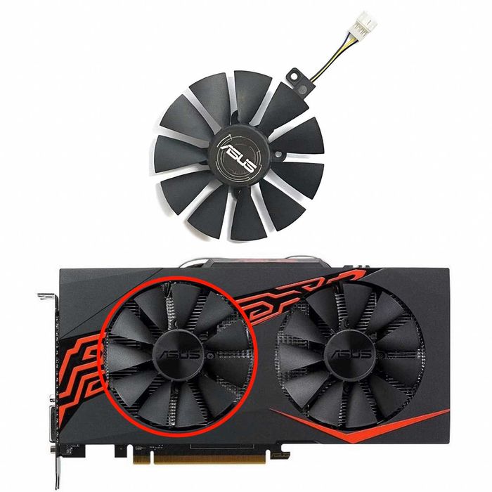 ASUS ventilator Setul fan 95mm RX 470 580 570 GTX 1050Ti 1070Ti 1080Ti