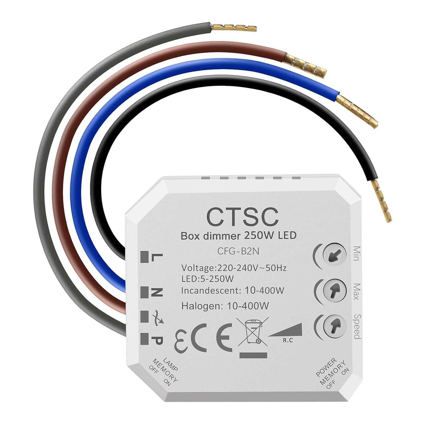 Dimmer CTSC LED 220V silentios,LED-uri reglabile,bec cu halogen B2N