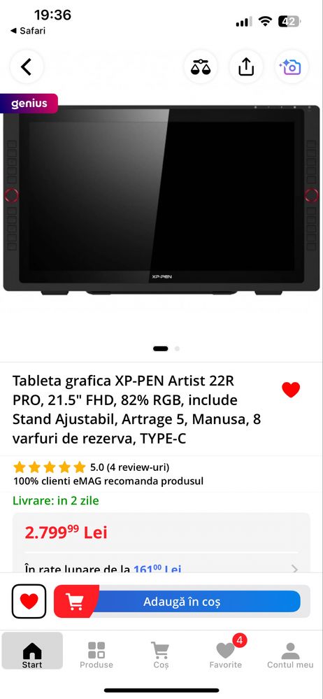 Tableta Grafica XP Pen Artist 22R Pro