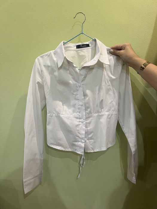 Рубашка блузка приталенная на завязках