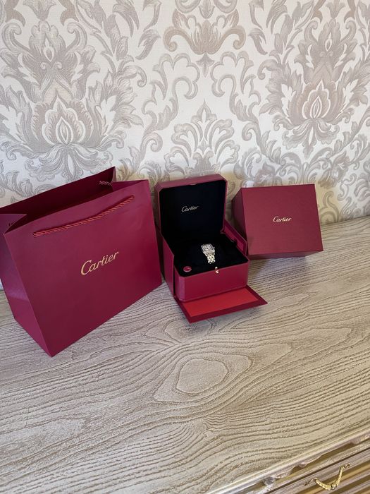 Cartier Panthere Diamond часы женские 27 мм, безель покрыт бриллиантом
