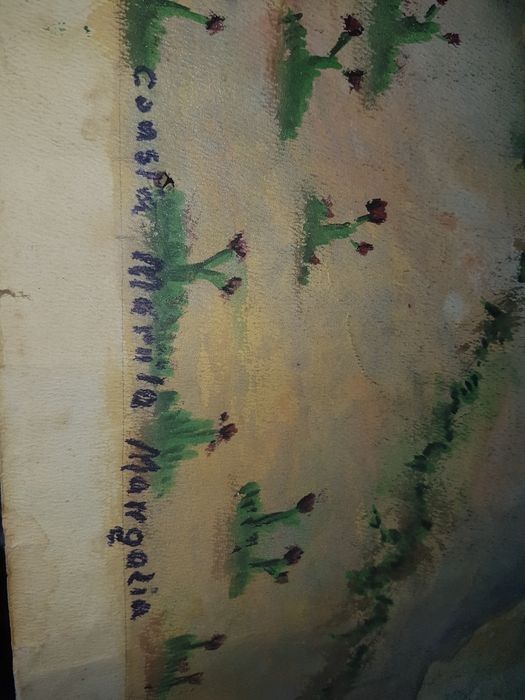 Tablouri vechi creion si acuarele