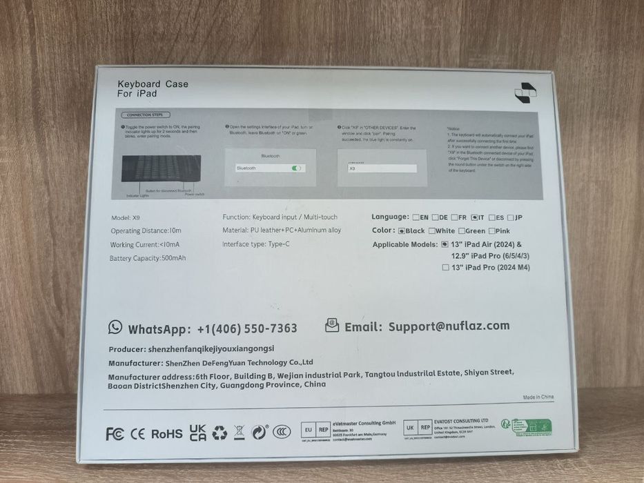 Husă cu tastatură Nuflaz pentru iPad, Cod 95351