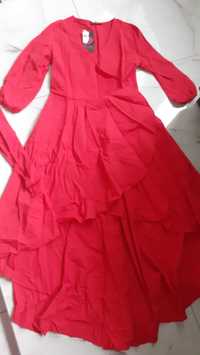 Ежедневна  рокля в червен цвят Asprin Fashion