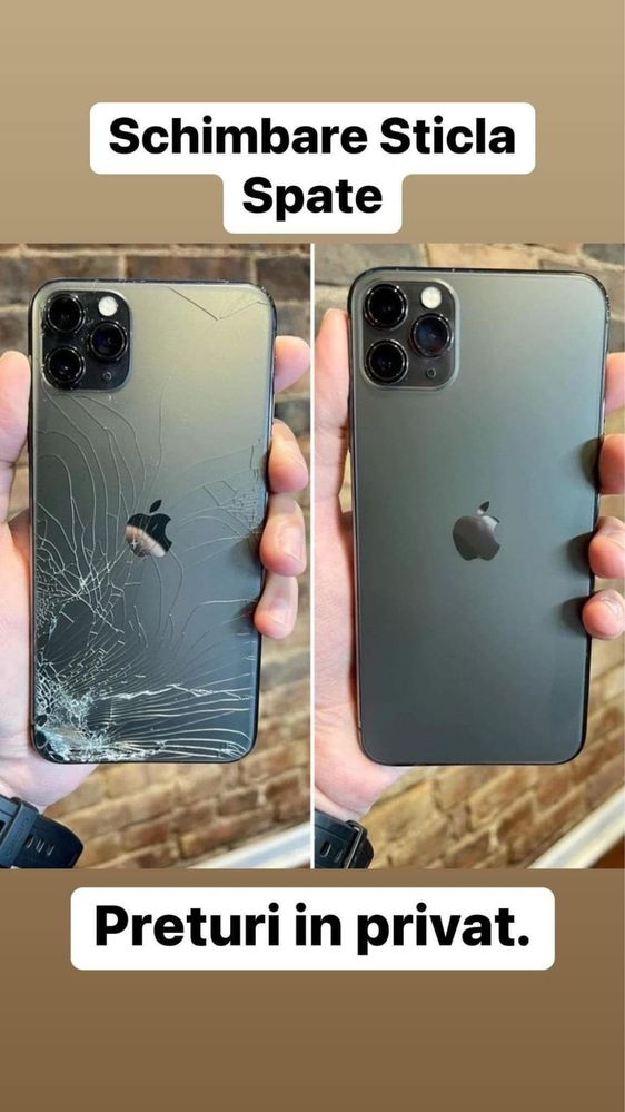 Schimbare Sticla Spate Carcasa iPhone Samsung Huawei Xiaomi Nova Oppo