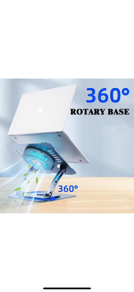 Stand laptop si tableta, rotativ la 360 grade, pliabil si portabil