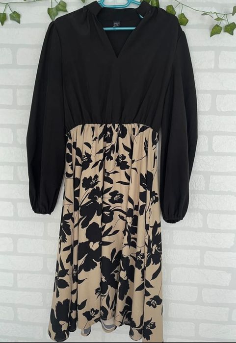 Rochie Shein negru/bej, mărimea S