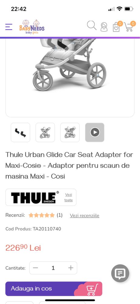 Adaptori Thule Urban Glide pentru scoica