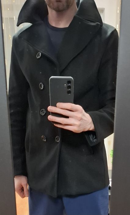 Palton negru marime L,