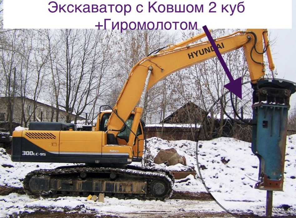 Гусеничний экскаватор с Гидромолотом Hyundai R300LC-9S