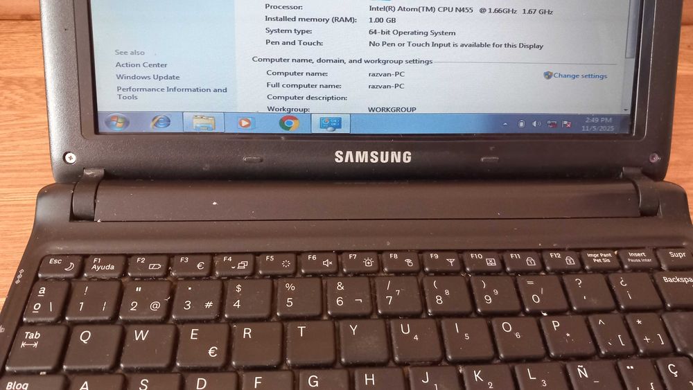 Laptop Samsung N 145 Plus /bateria 2.5 ore