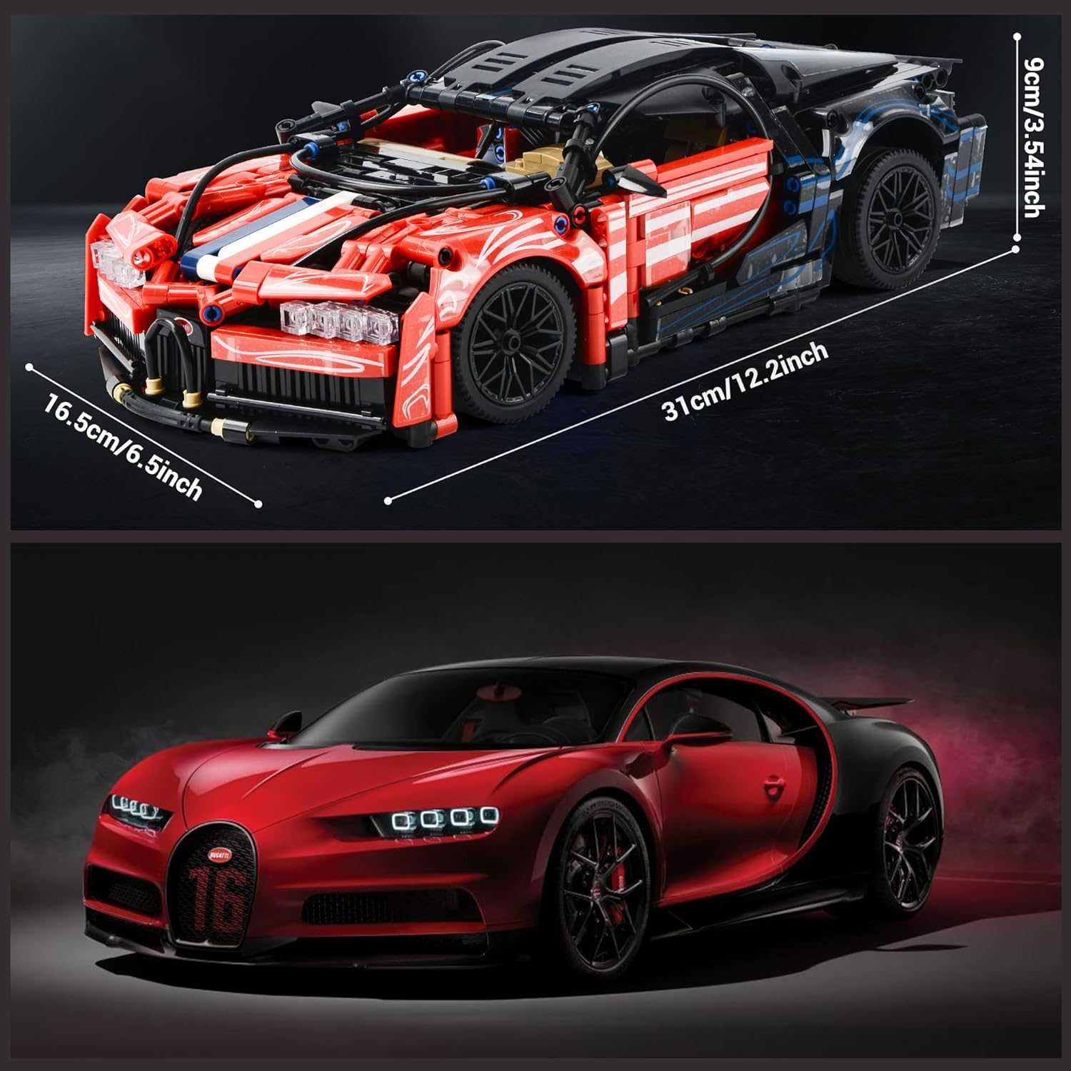 Модел Under the Baubles MOC Toy Model Car Kit, Supercar в мащаб 1:14