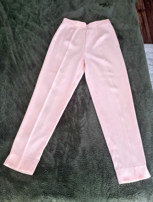 Pantaloni office roz din vascoza Milano