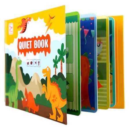 Carte educativa cu stickere, Quiet Book, 10 pagini, Activitati copii