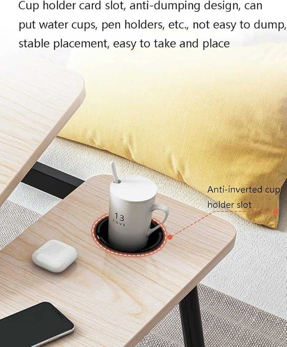 Сгъваема маса с табла за легло маса за преместване над леглото, лаптоп